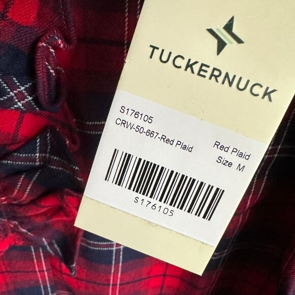 NWT Tuckernuck Red plaid Flannel button down shirt  Size MED - Picture 2 of 3